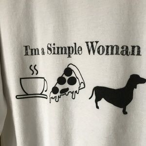 Glidan Tops - ❤️Coffee Pizza Dachshund Simple Woman Pullover 255 Glidan Tops - ❤️Coffee Pizza Dachshund Simple Woman Pullover 255